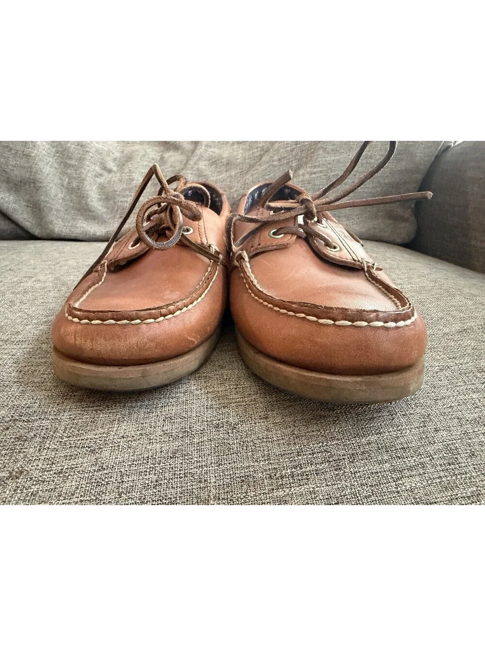 Timberland Boat Shoes Size Mens 11.5 Tan Leather 2 Eye Style 71065